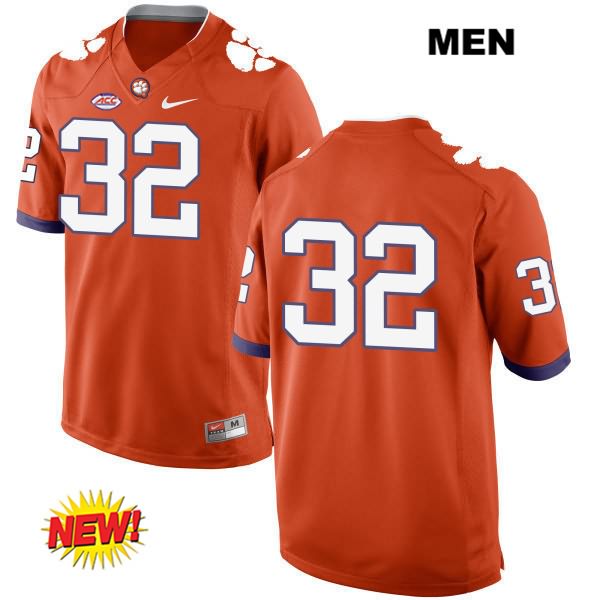 Men's Clemson Tigers #32 Andy Teasdall Stitched Orange New Style Authentic Nike No Name NCAA College Football Jersey JNG2346DE